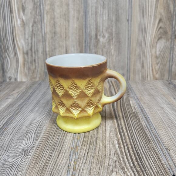 Vintage Kimberly Mug, Brown Yellow, Fire King Anchor Hocking, C Handle - Picture 1 of 4